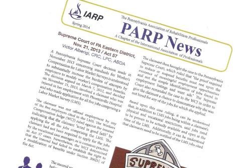 Parp article regarding Act 57, Spring 2014